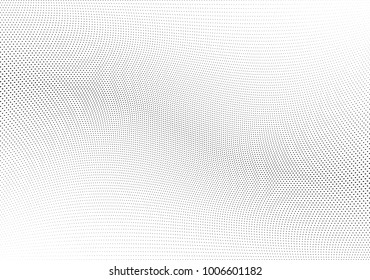 Abstract halftone wave dotted background. Futuristic twisted grunge pattern, dot, circles.  Vector modern optical pop art texture for posters, business cards, cover, labels mock-up, stickers layout
