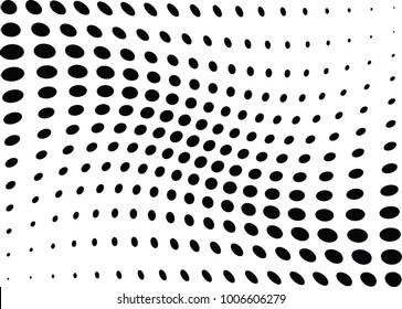 Abstract halftone wave dotted background. Futuristic twisted grunge pattern, dot, circles.  Vector modern optical pop art texture for posters, business cards, cover, labels mock-up, stickers layout