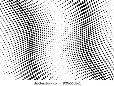 Abstract halftone wave dotted background. Futuristic twisted grunge pattern, dot, circles.  Vector modern optical pop art texture for posters, business cards, cover, labels mock-up, stickers layout