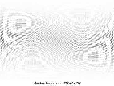 Abstract halftone wave dotted background. Futuristic twisted grunge pattern, dot, circles.  Vector modern optical pop art texture for posters, business cards, cover, labels mock-up, stickers layout