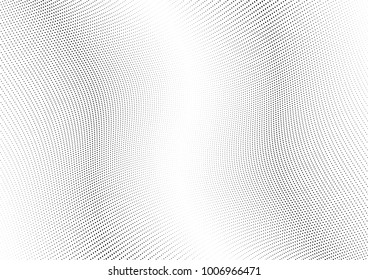 Abstract halftone wave dotted background. Futuristic twisted grunge pattern, dot, circles.  Vector modern optical pop art texture for posters, business cards, cover, labels mock-up, stickers layout