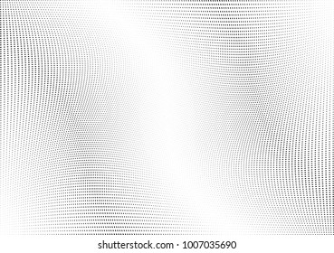 Abstract halftone wave dotted background. Futuristic twisted grunge pattern, dot, circles.  Vector modern optical pop art texture for posters, business cards, cover, labels mock-up, stickers layout
