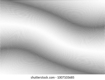 Abstract halftone wave dotted background. Futuristic twisted grunge pattern, dot, circles.  Vector modern optical pop art texture for posters, business cards, cover, labels mock-up, stickers layout