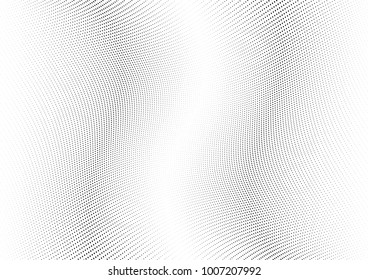 Abstract halftone wave dotted background. Futuristic twisted grunge pattern, dot, circles.  Vector modern optical pop art texture for posters, business cards, cover, labels mock-up, stickers layout