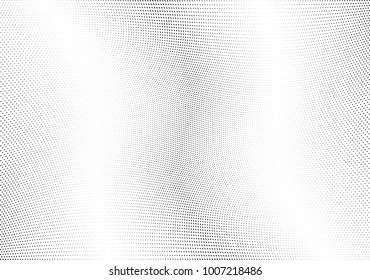 Abstract halftone wave dotted background. Futuristic twisted grunge pattern, dot, circles.  Vector modern optical pop art texture for posters, business cards, cover, labels mock-up, stickers layout