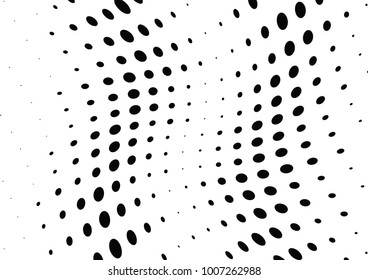 Abstract halftone wave dotted background. Futuristic twisted grunge pattern, dot, circles.  Vector modern optical pop art texture for posters, business cards, cover, labels mock-up, stickers layout