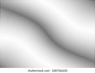 Abstract halftone wave dotted background. Futuristic twisted grunge pattern, dot, circles.  Vector modern optical pop art texture for posters, business cards, cover, labels mock-up, stickers layout