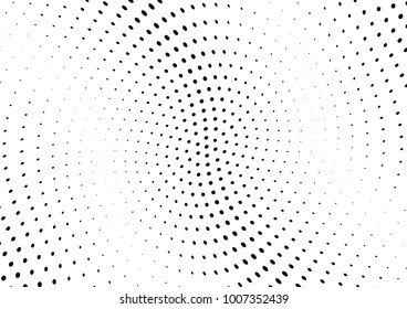 Abstract halftone wave dotted background. Futuristic twisted grunge pattern, dot, circles.  Vector modern optical pop art texture for posters, business cards, cover, labels mock-up, stickers layout