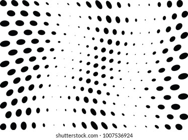 Abstract halftone wave dotted background. Futuristic twisted grunge pattern, dot, circles.  Vector modern optical pop art texture for posters, business cards, cover, labels mock-up, stickers layout