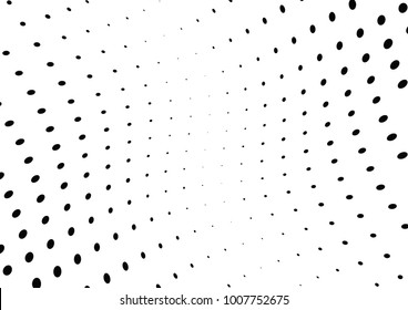 Abstract halftone wave dotted background. Futuristic twisted grunge pattern, dot, circles.  Vector modern optical pop art texture for posters, business cards, cover, labels mock-up, stickers layout