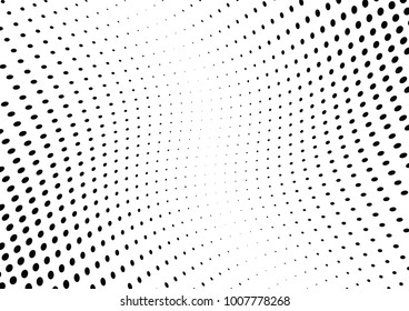 Abstract halftone wave dotted background. Futuristic twisted grunge pattern, dot, circles.  Vector modern optical pop art texture for posters, business cards, cover, labels mock-up, stickers layout