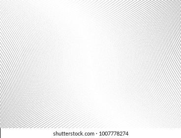 Abstract halftone wave dotted background. Futuristic twisted grunge pattern, dot, circles.  Vector modern optical pop art texture for posters, business cards, cover, labels mock-up, stickers layout