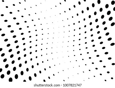 Abstract halftone wave dotted background. Futuristic twisted grunge pattern, dot, circles.  Vector modern optical pop art texture for posters, business cards, cover, labels mock-up, stickers layout