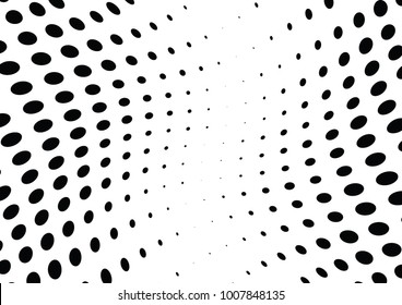 Abstract halftone wave dotted background. Futuristic twisted grunge pattern, dot, circles.  Vector modern optical pop art texture for posters, business cards, cover, labels mock-up, stickers layout
