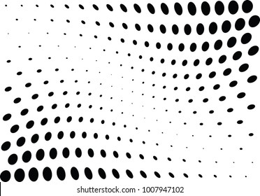 Abstract halftone wave dotted background. Futuristic twisted grunge pattern, dot, circles.  Vector modern optical pop art texture for posters, business cards, cover, labels mock-up, stickers layout