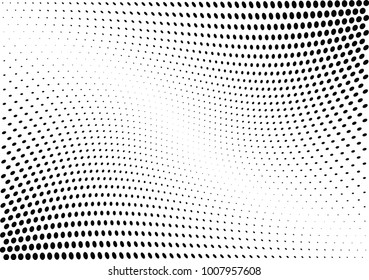 Abstract halftone wave dotted background. Futuristic twisted grunge pattern, dot, circles.  Vector modern optical pop art texture for posters, business cards, cover, labels mock-up, stickers layout
