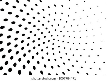 Abstract halftone wave dotted background. Futuristic twisted grunge pattern, dot, circles.  Vector modern optical pop art texture for posters, business cards, cover, labels mock-up, stickers layout