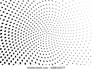 Abstract halftone wave dotted background. Futuristic twisted grunge pattern, dot, circles.  Vector modern optical pop art texture for posters, business cards, cover, labels mock-up, stickers layout