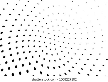 Abstract halftone wave dotted background. Futuristic twisted grunge pattern, dot, circles.  Vector modern optical pop art texture for posters, business cards, cover, labels mock-up, stickers layout