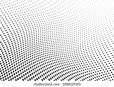 Abstract halftone wave dotted background. Futuristic twisted grunge pattern, dot, circles.  Vector modern optical pop art texture for posters, business cards, cover, labels mock-up, stickers layout