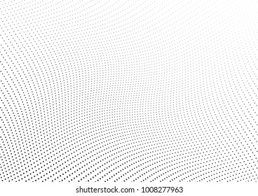 Abstract halftone wave dotted background. Futuristic twisted grunge pattern, dot, circles.  Vector modern optical pop art texture for posters, business cards, cover, labels mock-up, stickers layout