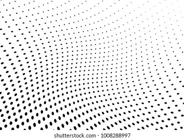 Abstract halftone wave dotted background. Futuristic twisted grunge pattern, dot, circles.  Vector modern optical pop art texture for posters, business cards, cover, labels mock-up, stickers layout