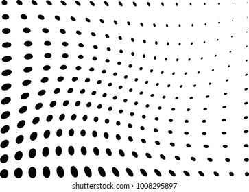 Abstract halftone wave dotted background. Futuristic twisted grunge pattern, dot, circles.  Vector modern optical pop art texture for posters, business cards, cover, labels mock-up, stickers layout