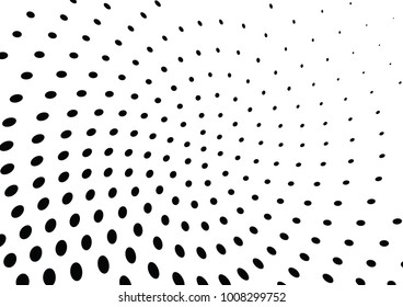 Abstract halftone wave dotted background. Futuristic twisted grunge pattern, dot, circles.  Vector modern optical pop art texture for posters, business cards, cover, labels mock-up, stickers layout