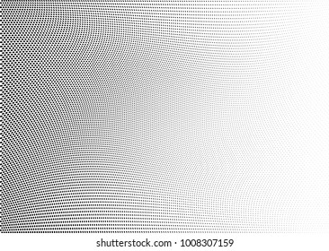 Abstract halftone wave dotted background. Futuristic twisted grunge pattern, dot, circles.  Vector modern optical pop art texture for posters, business cards, cover, labels mock-up, stickers layout