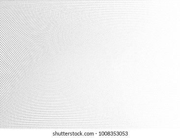 Abstract halftone wave dotted background. Futuristic twisted grunge pattern, dot, circles.  Vector modern optical pop art texture for posters, business cards, cover, labels mock-up, stickers layout