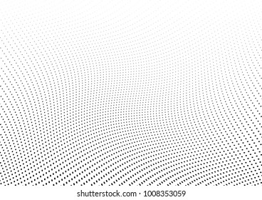 Abstract halftone wave dotted background. Futuristic twisted grunge pattern, dot, circles.  Vector modern optical pop art texture for posters, business cards, cover, labels mock-up, stickers layout