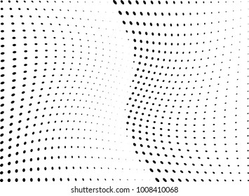 Abstract halftone wave dotted background. Futuristic twisted grunge pattern, dot, circles.  Vector modern optical pop art texture for posters, business cards, cover, labels mock-up, stickers layout