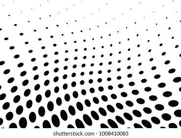 Abstract halftone wave dotted background. Futuristic twisted grunge pattern, dot, circles.  Vector modern optical pop art texture for posters, business cards, cover, labels mock-up, stickers layout
