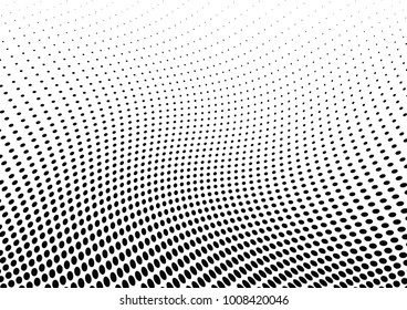 Abstract halftone wave dotted background. Futuristic twisted grunge pattern, dot, circles.  Vector modern optical pop art texture for posters, business cards, cover, labels mock-up, stickers layout