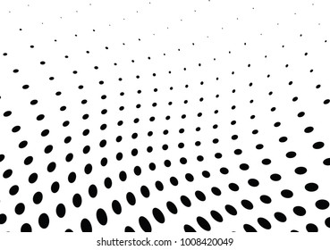 Abstract halftone wave dotted background. Futuristic twisted grunge pattern, dot, circles.  Vector modern optical pop art texture for posters, business cards, cover, labels mock-up, stickers layout