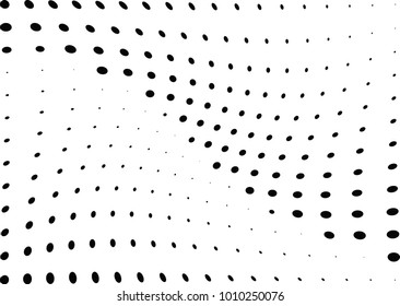 Abstract halftone wave dotted background. Futuristic twisted grunge pattern, dot, circles.  Vector modern optical pop art texture for posters, business cards, cover, labels mock-up, stickers layout