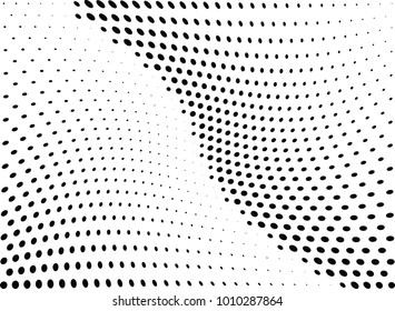 Abstract halftone wave dotted background. Futuristic twisted grunge pattern, dot, circles.  Vector modern optical pop art texture for posters, business cards, cover, labels mock-up, stickers layout