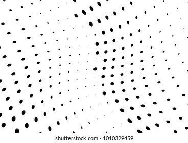 Abstract halftone wave dotted background. Futuristic twisted grunge pattern, dot, circles.  Vector modern optical pop art texture for posters, business cards, cover, labels mock-up, stickers layout