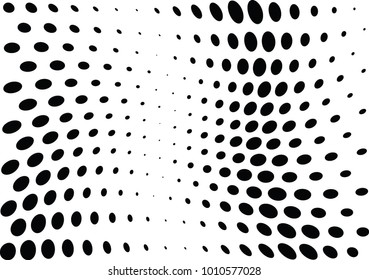 Abstract halftone wave dotted background. Futuristic twisted grunge pattern, dot, circles.  Vector modern optical pop art texture for posters, business cards, cover, labels mock-up, stickers layout
