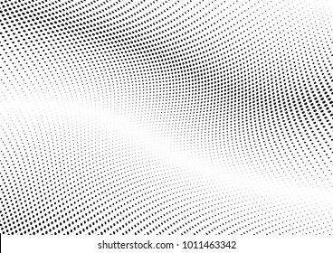 Abstract halftone wave dotted background  Futuristic twisted grunge pattern  dot  circles   Vector modern optical pop art texture for posters  business cards  cover  labels mock  up  stickers layout
