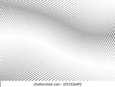 Abstract halftone wave dotted background. Futuristic twisted grunge pattern, dot, circles.  Vector modern optical pop art texture for posters, business cards, cover, labels mock-up, stickers layout