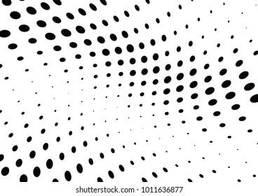 Abstract halftone wave dotted background. Futuristic twisted grunge pattern, dot, circles.  Vector modern optical pop art texture for posters, business cards, cover, labels mock-up, stickers layout