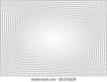 Abstract halftone wave dotted background. Futuristic twisted grunge pattern, dot, circles.  Vector modern optical pop art texture for posters, business cards, cover, labels mock-up, stickers layout