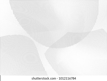 Abstract halftone wave dotted background. Futuristic twisted grunge pattern, dot, circles.  Vector modern optical pop art texture for posters, business cards, cover, labels mock-up, stickers layout