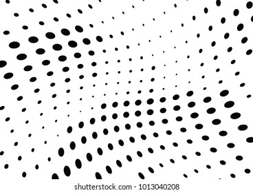 Abstract halftone wave dotted background. Futuristic twisted grunge pattern, dot, circles.  Vector modern optical pop art texture for posters, business cards, cover, labels mock-up, stickers layout