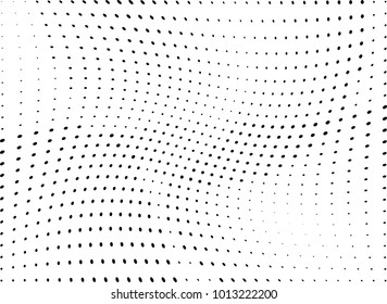 Abstract halftone wave dotted background. Futuristic twisted grunge pattern, dot, circles.  Vector modern optical pop art texture for posters, business cards, cover, labels mock-up, stickers layout