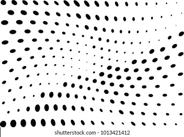Abstract halftone wave dotted background. Futuristic twisted grunge pattern, dot, circles.  Vector modern optical pop art texture for posters, business cards, cover, labels mock-up, stickers layout