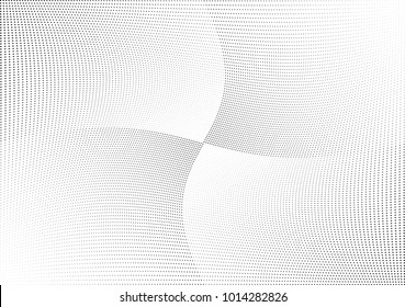 Abstract halftone wave dotted background. Futuristic twisted grunge pattern, dot, circles.  Vector modern optical pop art texture for posters, business cards, cover, labels mock-up, stickers layout