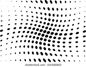 Abstract halftone wave dotted background. Futuristic twisted grunge pattern, dot, circles.  Vector modern optical pop art texture for posters, business cards, cover, labels mock-up, stickers layout