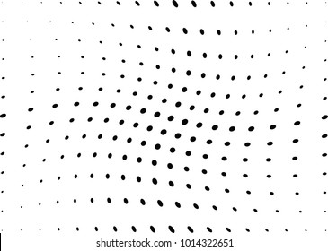 Abstract halftone wave dotted background. Futuristic twisted grunge pattern, dot, circles.  Vector modern optical pop art texture for posters, business cards, cover, labels mock-up, stickers layout